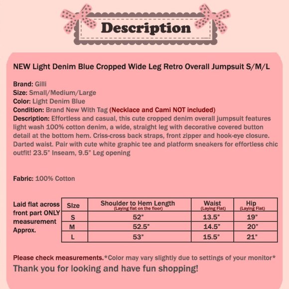 Denim Blue Cotton Wide Leg Crop Overall Jumpsuit - Picture 8 of 8